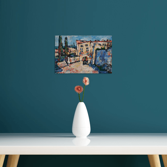Southern city and travelers.