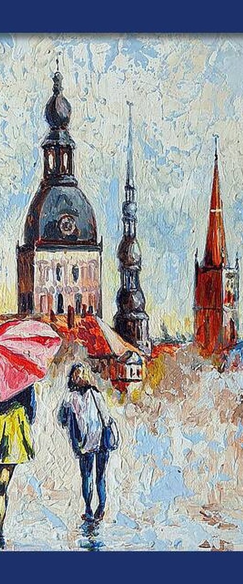 Summer Rain in the City. by Rakhmet Redzhepov