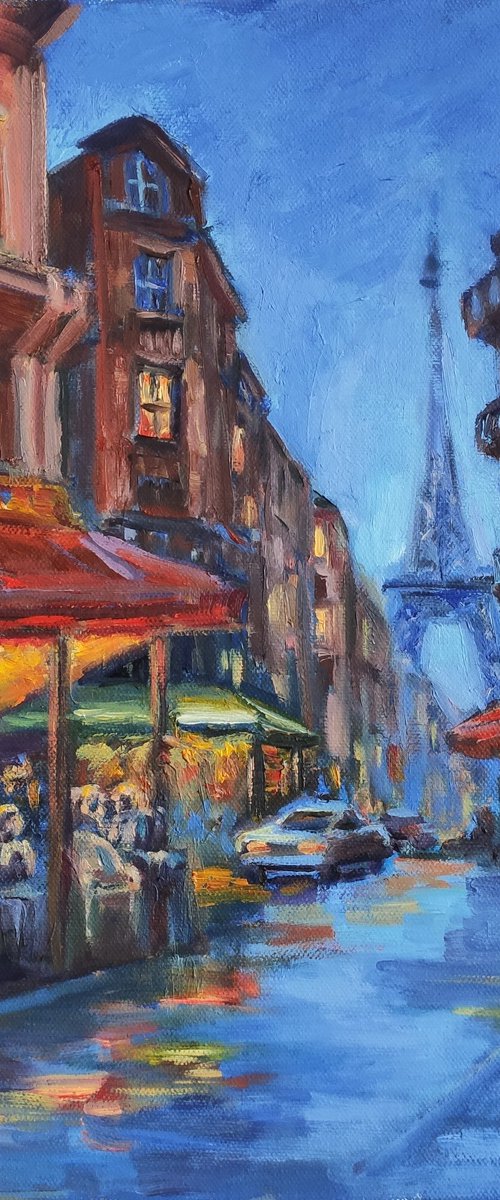 Cityscape Paris streets and lights by Anastasia Art Line