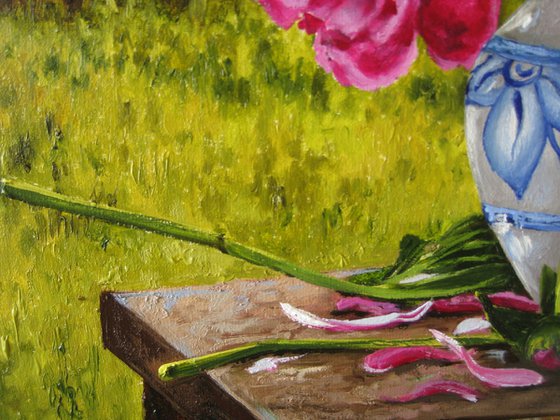 Peonies Painting Landscape