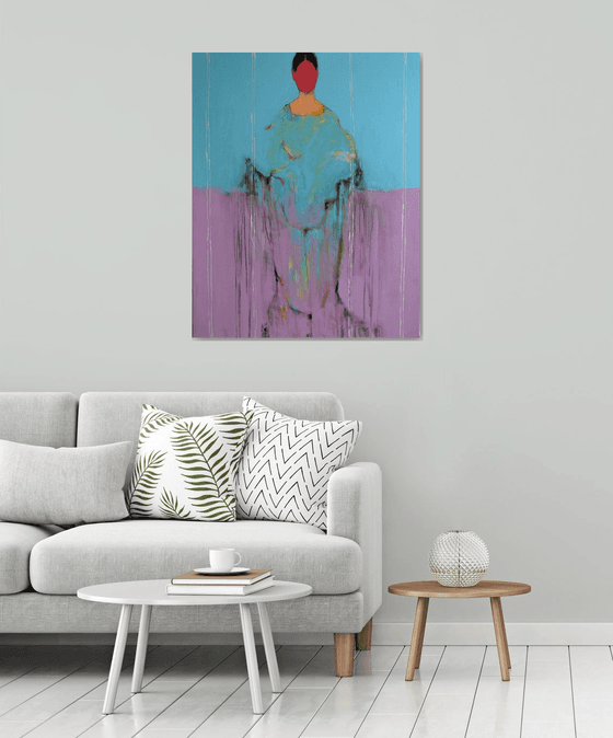 Pink And blue Figure