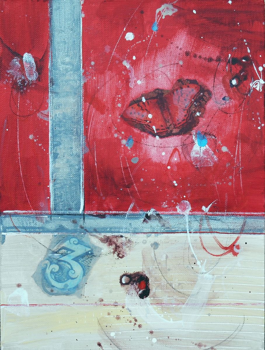 Abstract Painting By Cynthia Ligeros, 9 X 12, Soar, Original Artwork