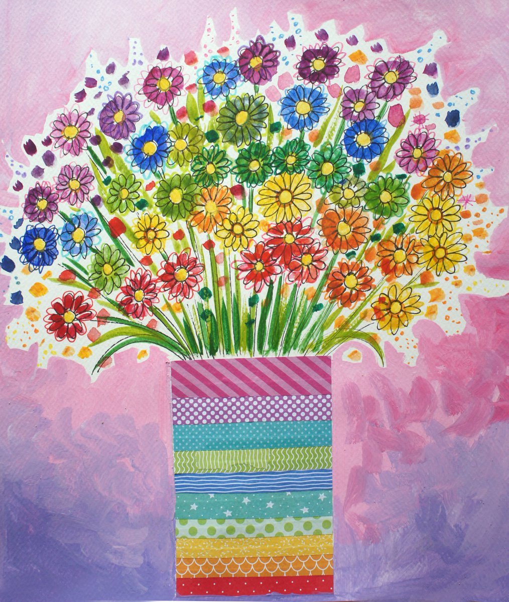 Rainbow Daisies by Julia Rigby