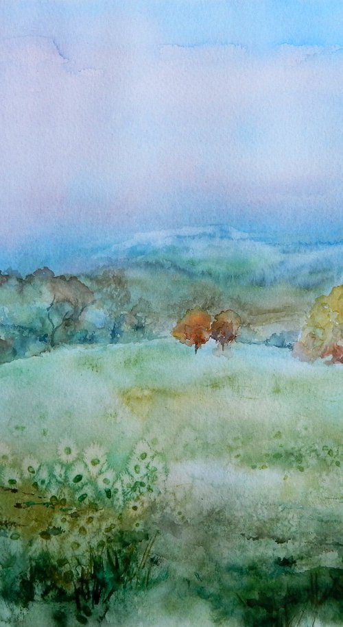 Rockingham castle winter landscape by Richard Freer