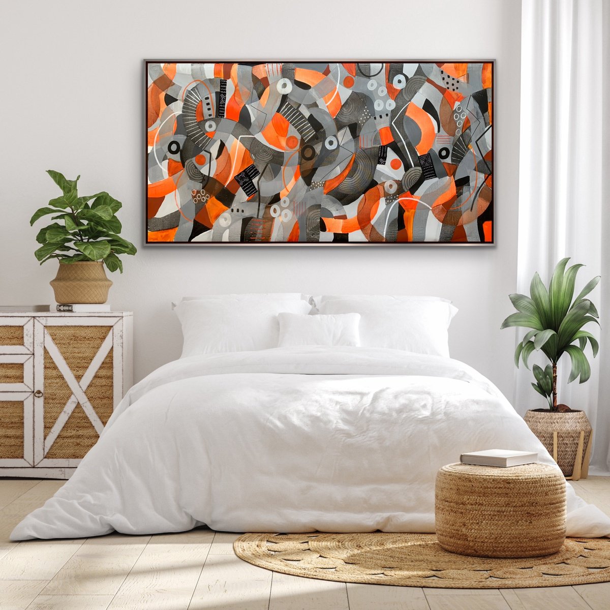 Organic Abstract Acrylic Painting By Rashna Hackett, 72 X 38", A Promising Sunrise, Original Artwork