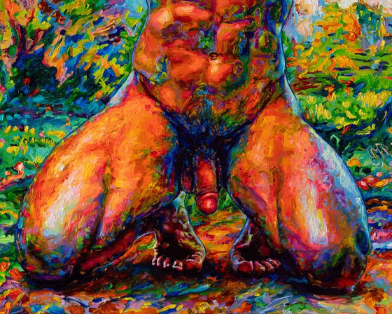 Nude with a Flower Face