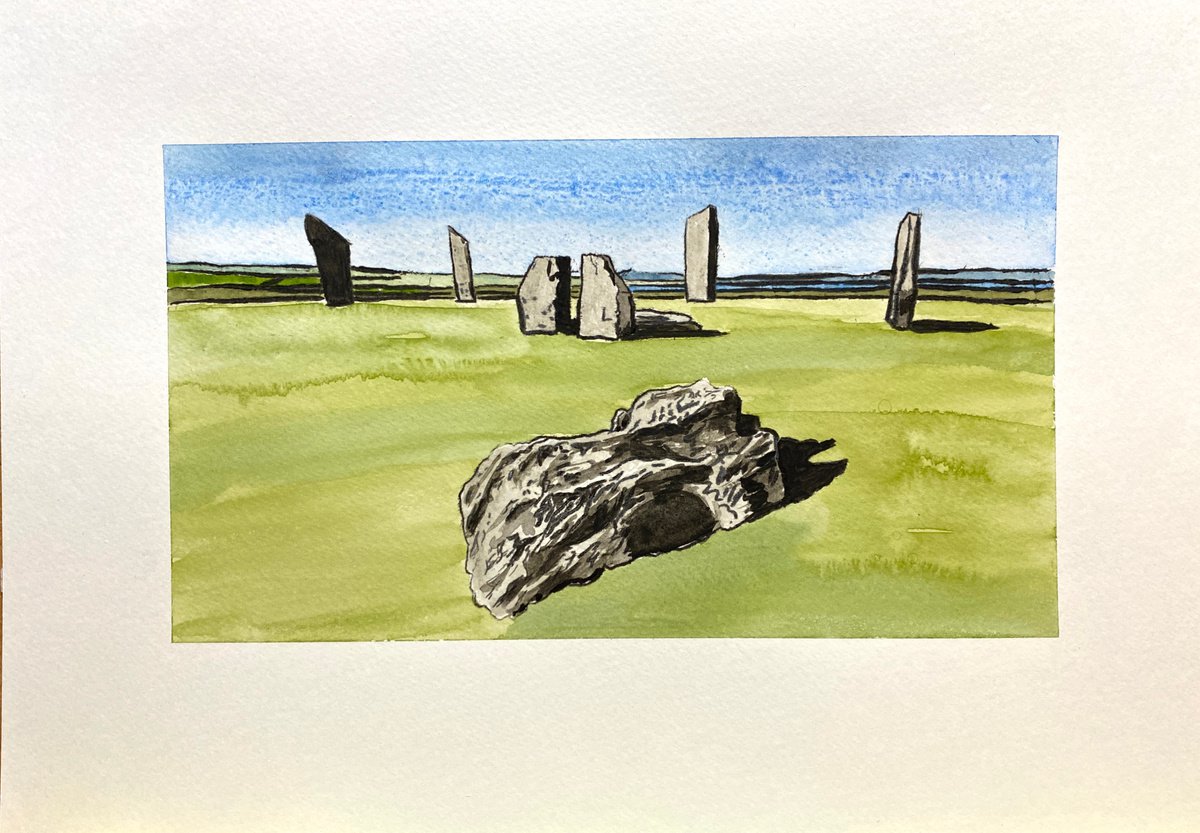 Impressionistic Landscape Limited Edition Print By Kaz Jones, 12 X 8", Stones Of Stenness I, Original Artwork