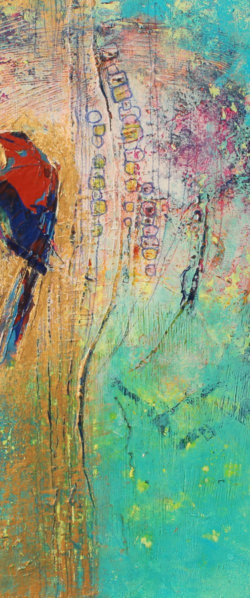 Abstraction with a bird by Tatjana Auschew