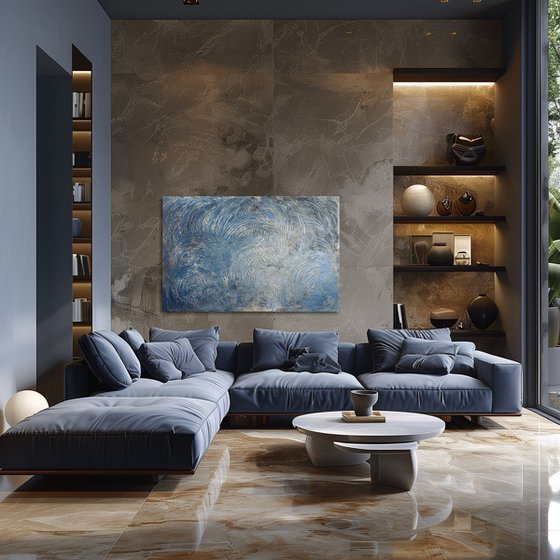 Blue waves 80x120x2 cm