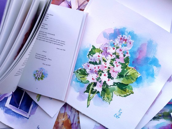 "Blooming chestnut branch" original watercolor painting