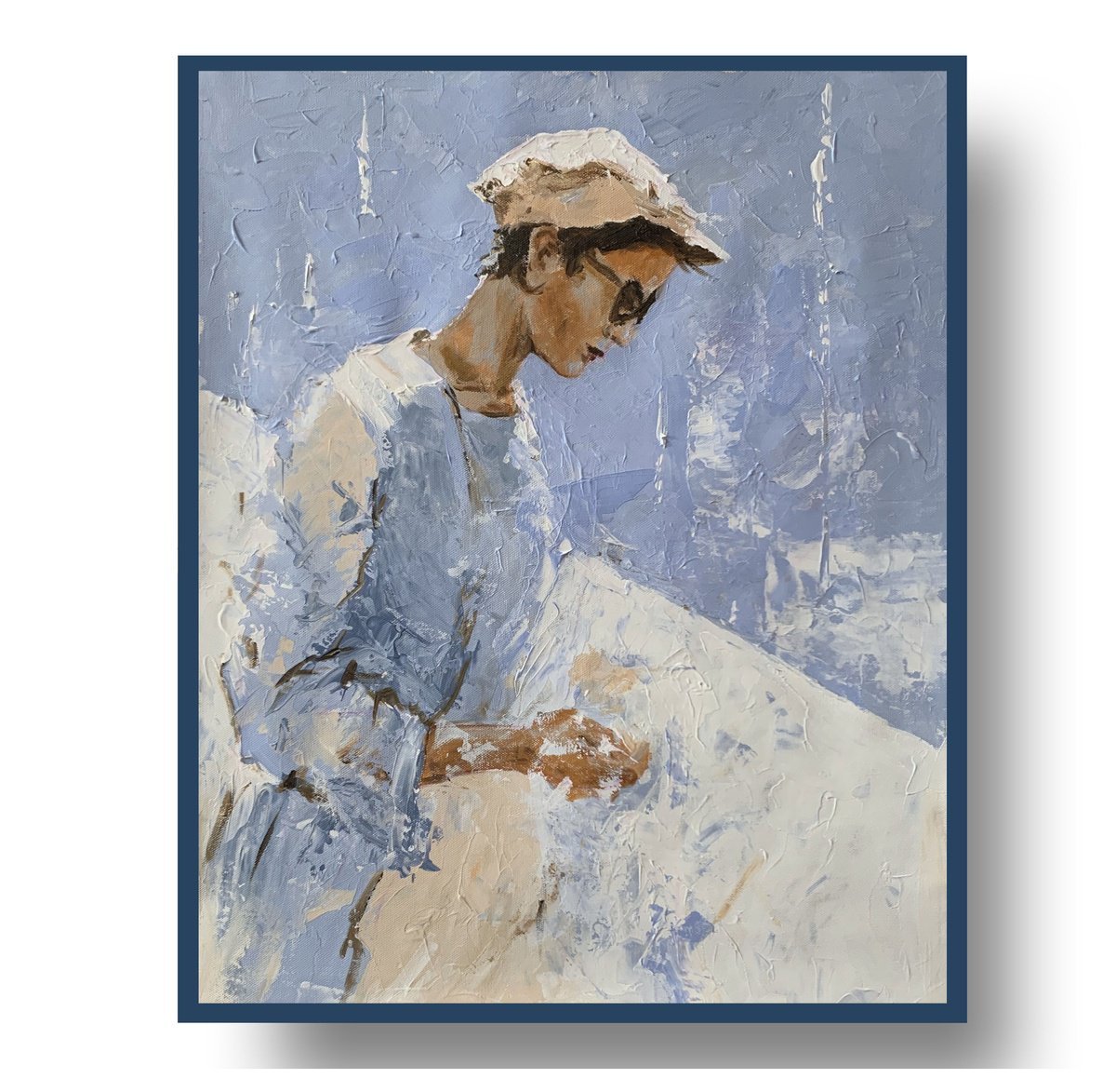 Quiet Woman In Blue. By Vita Schagen, 16 X 20, Artwork For Sale On Artfinder