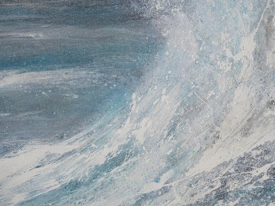 Crashing Wave In A Stormy Sea : 61x91cm