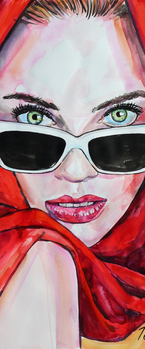 "Emerald eyes"/ 50x70cm by Tashe