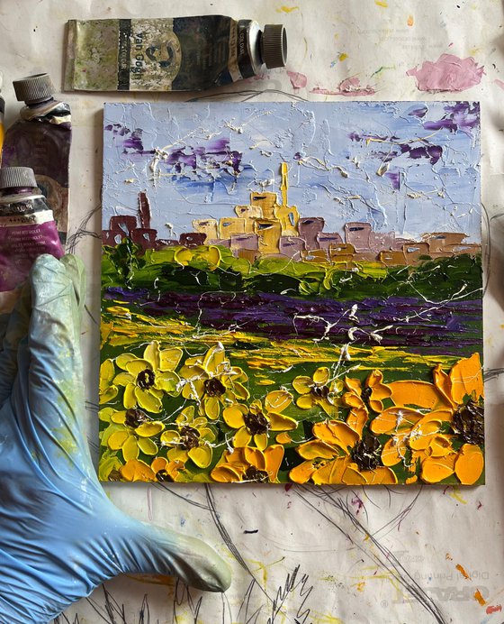 Provence Sunflower Field Art