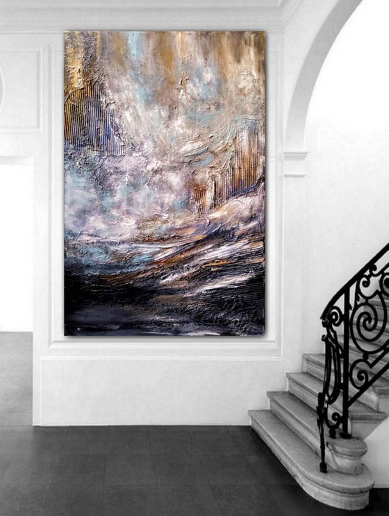 Horizon 80x120cm Abstract Textured Painting