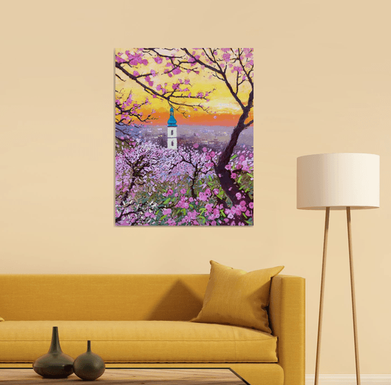 Spring in Prague. Sunset