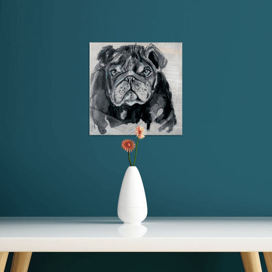 PORTRAIT OF BULLDOG II  /  ORIGINAL PAINTING