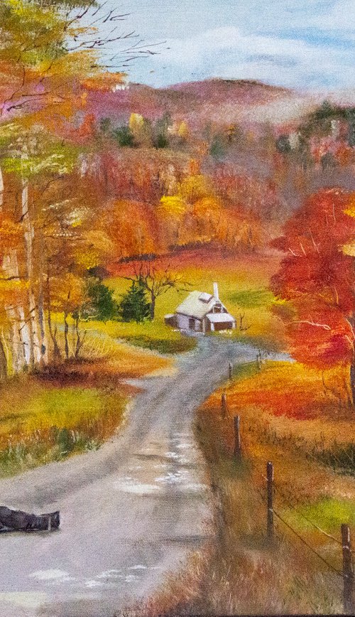 BRIGHT AUTUMN.  Autumn landscape. Oil painting. by Tetiana Tiplova