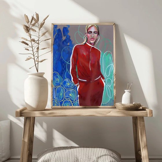 Red Woman Portrait