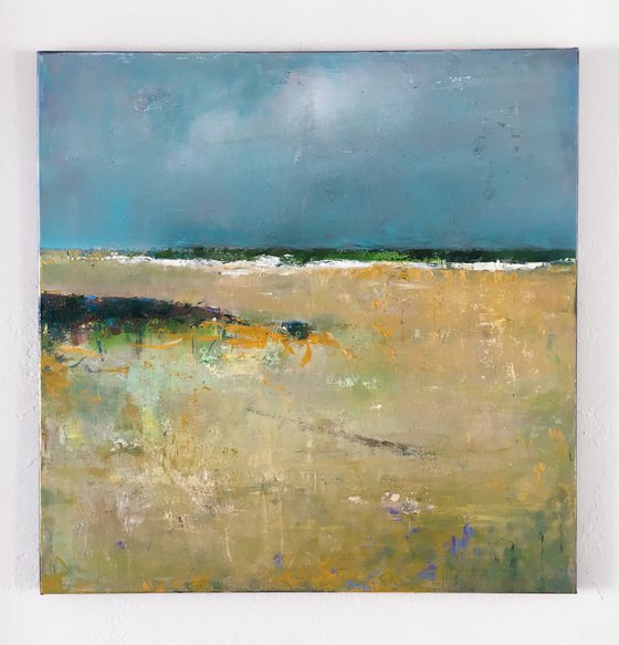 BEACH 30X30" 76X76CM CONTEMPORARY ART BY BO KRAVCHENKO