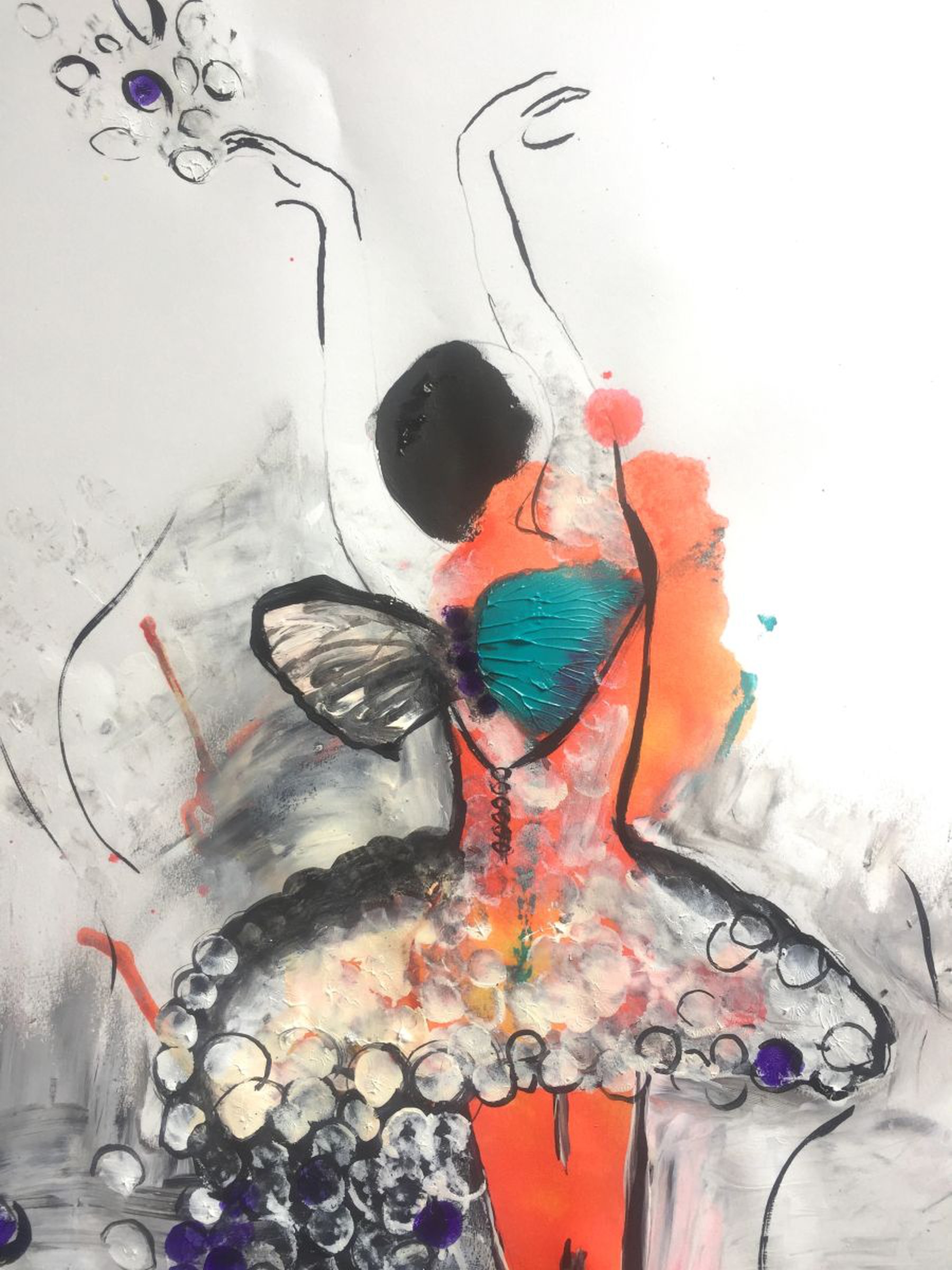 Ballet Free Acrylic Painting On Paper Fine Art Artfinder