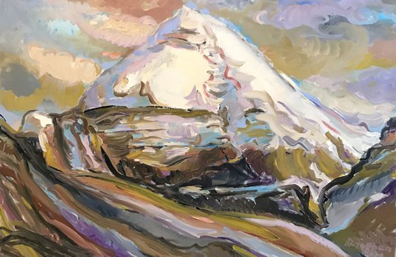 HIMALAYAS.  KAILASH MOUNT - mountainscape, mountain landscape art 80x120