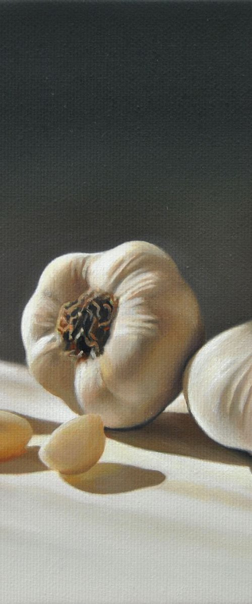 Custom painting-KATHLEEN , Still life with garlic , Original oil on canvas by Valeri Tsvetkov