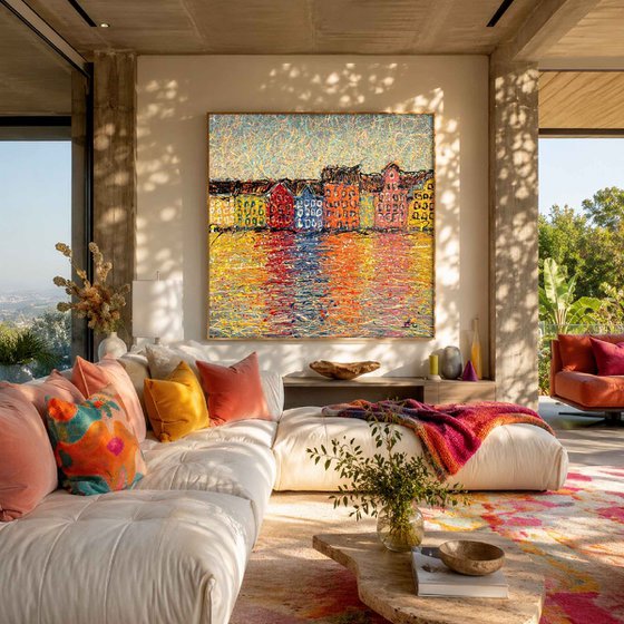 Sunlit Waterfront Magic - Rolled
