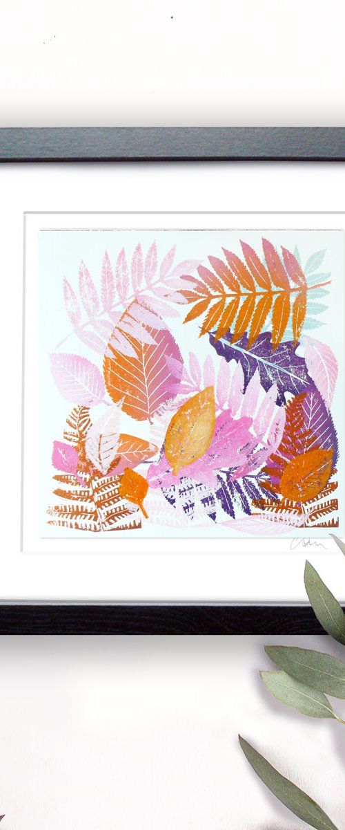 Fall #3 (Autumn leaves monoprint) by Carolynne Coulson