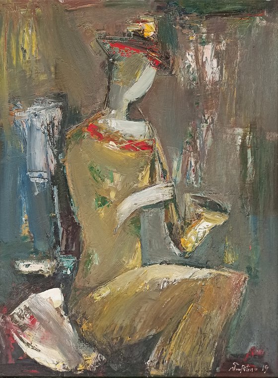 Saxophonist 50x70cm, oil/canvas