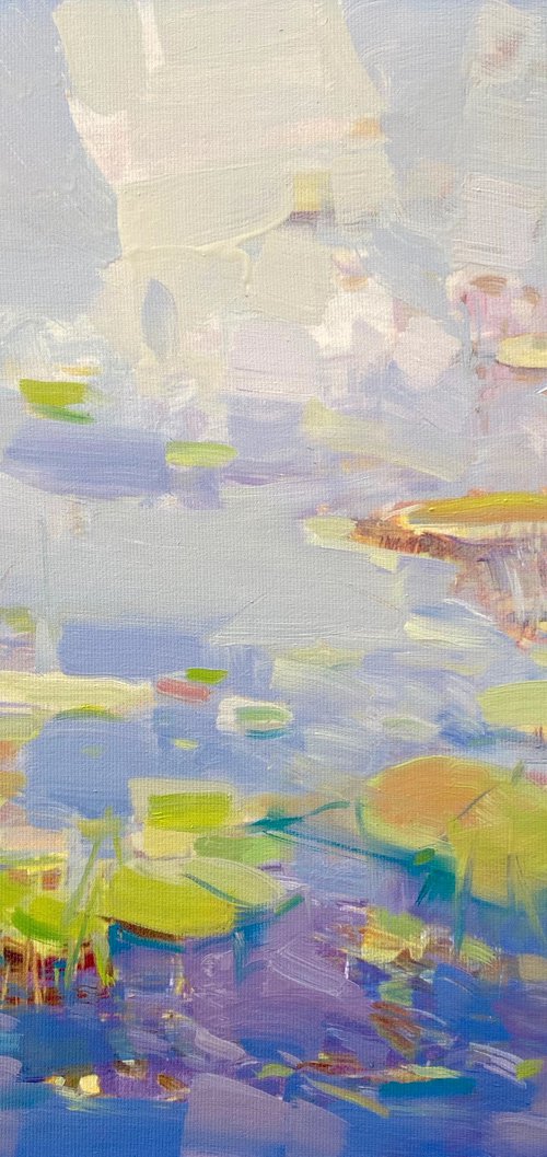 Waterlilies, Original oil painting, Handmade artwork, One of a kind by Vahe Yeremyan