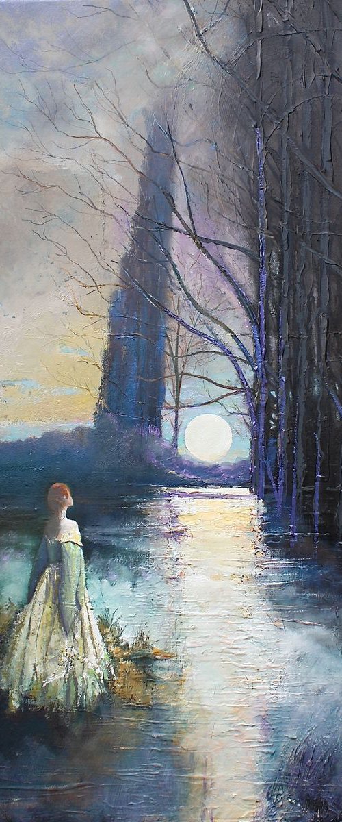 Magna Luna (Big Moon) Large Painting by Simon Jones