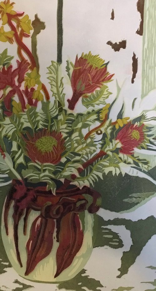 Dryanders and Kangaroo paws by Rosalind Forster