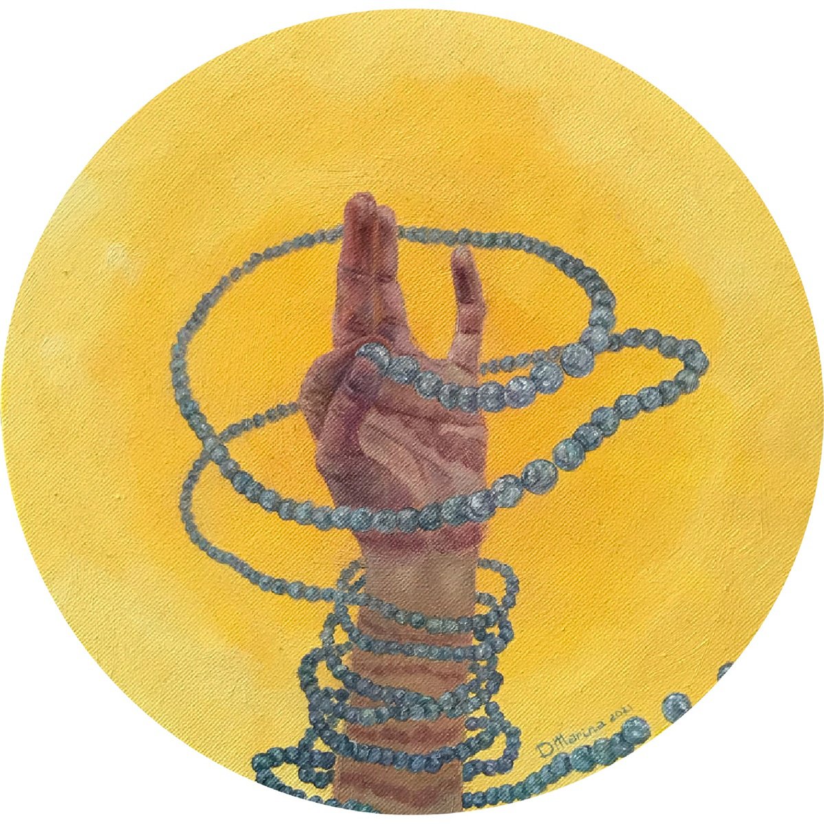 Photorealistic Portrait Oil Painting By Marina Deryagina, 16 X 16", In Your Hands, Original Artwork