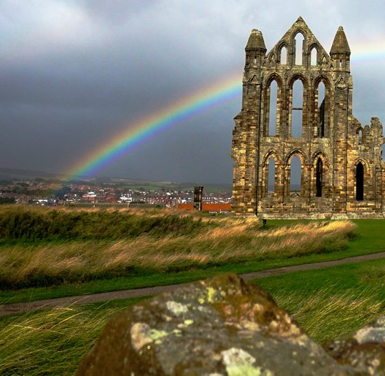 Whitby Abbey rainbow : 2020 Aug    1/20 18' X 12"