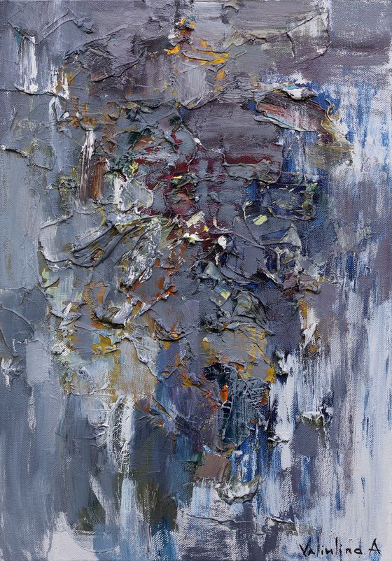 Gray abstraction - Original oil painting