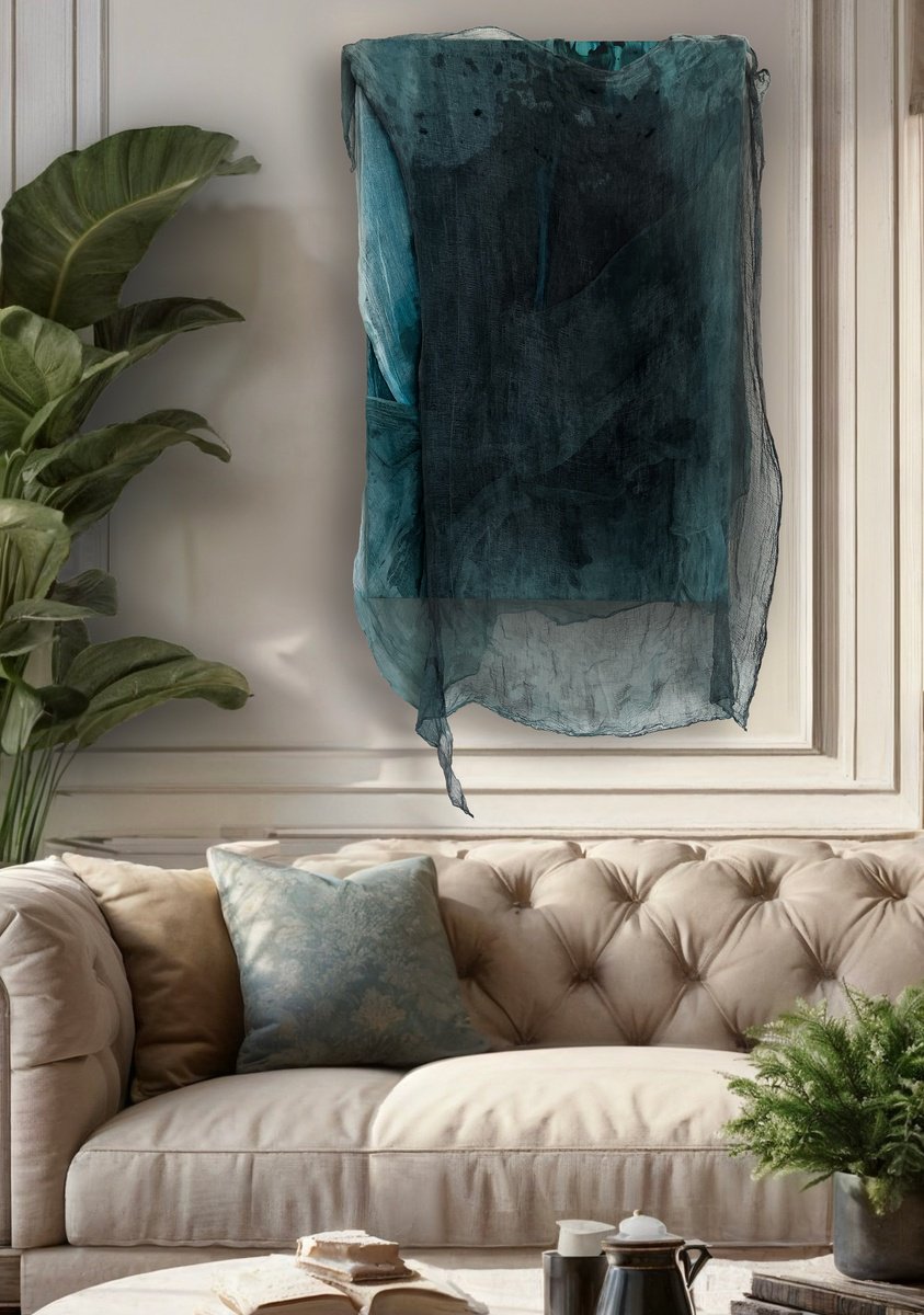 Organic Abstract Painting By Stacey Warnix, 28 X 45", Verdant Escape, Original Artwork