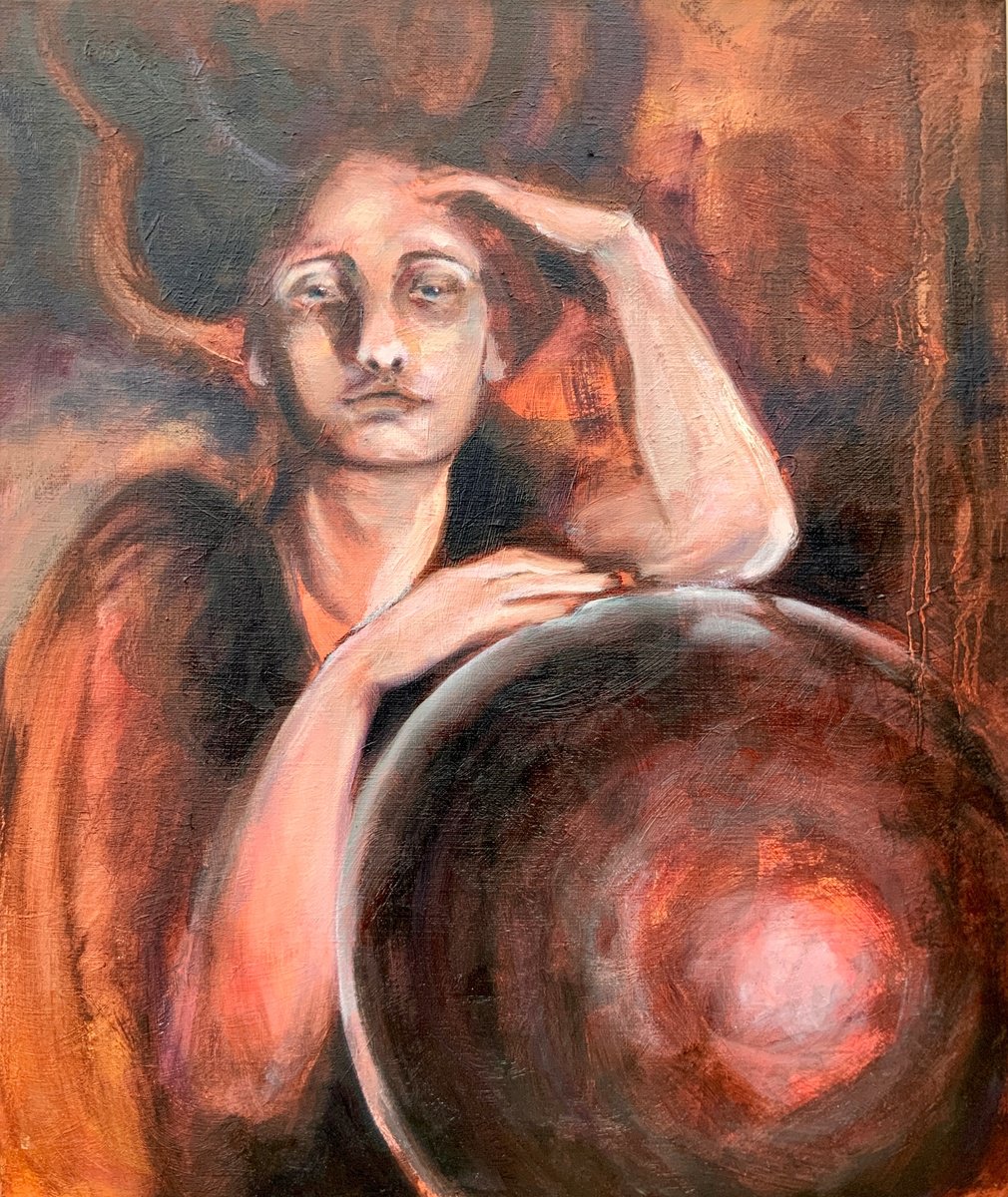 Fortune Teller - woman portrait, portraiture, witch, witch power, oil painting by Alexandra Jagoda (Ovcharenko)