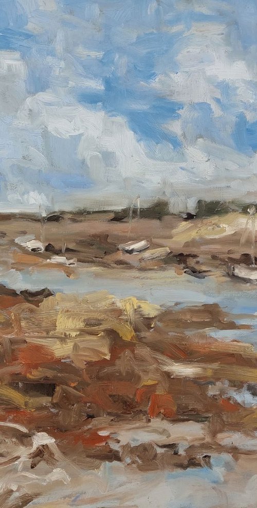 Boats On The Mud Flats by Philippa Headley