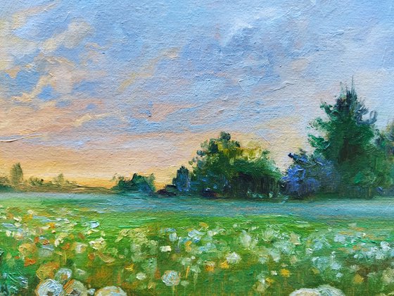 Landscape with dandelions