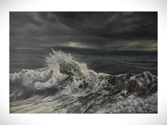 Tumultuoso e mutevole - seascape oil painting Italy