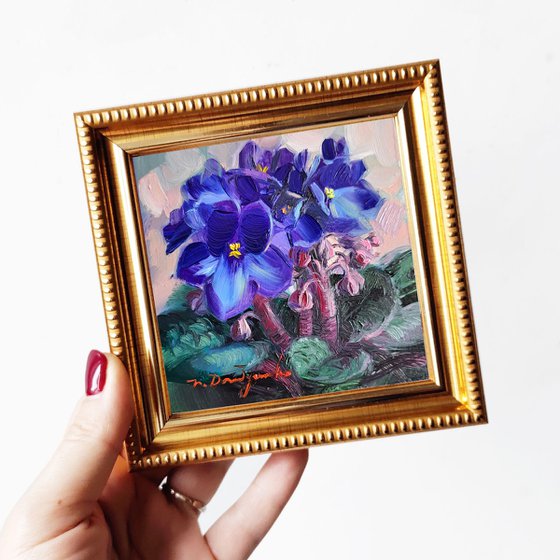 African violet painting