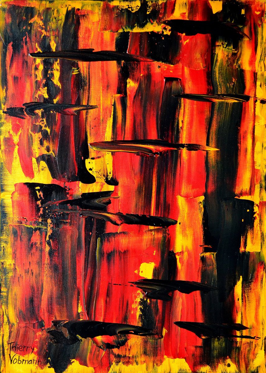 Fire Night By Thierry Vobmann. Abstract ., 13 X 18, Artwork For Sale On Artfinder