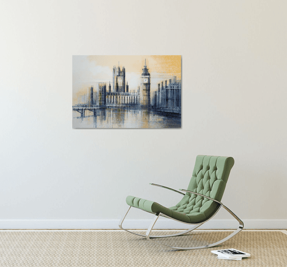 London - Big Ben and The Houses Of Parliament At Dusk