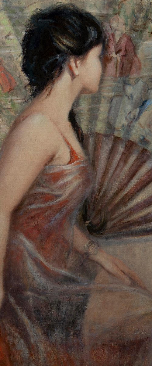 Girl with the Buddha Fan by IRINA Kirienko-Milton
