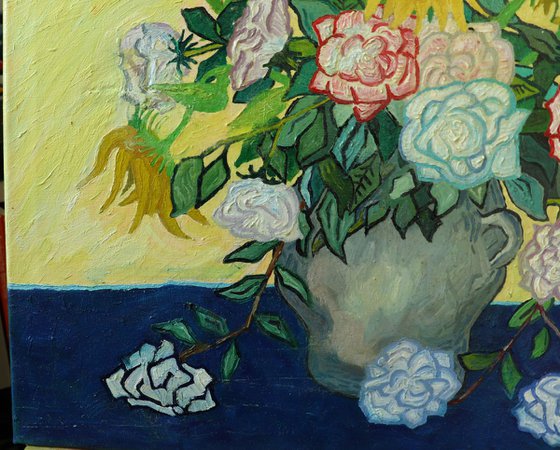 Sunflowers and Roses, Van Gogh Hommage