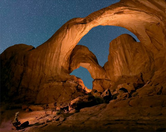 Double Arch and the Milky Way - Arches National Park - Moab, Utah USA.