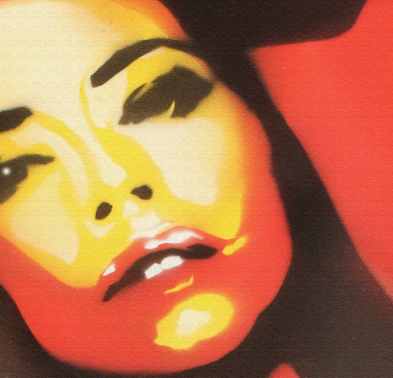 SLY GIRL 1 (ON A BOX CANVAS).