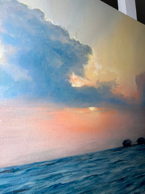 Hawaiian sunset hand-painted Oil Painting