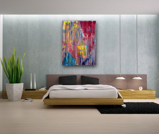 "Color In Decay" - FREE WORLDWIDE SHIPPING - Large Original PMS Oil Painting On Canvas - 36 x 48 inches, 91 cm x 122 cm